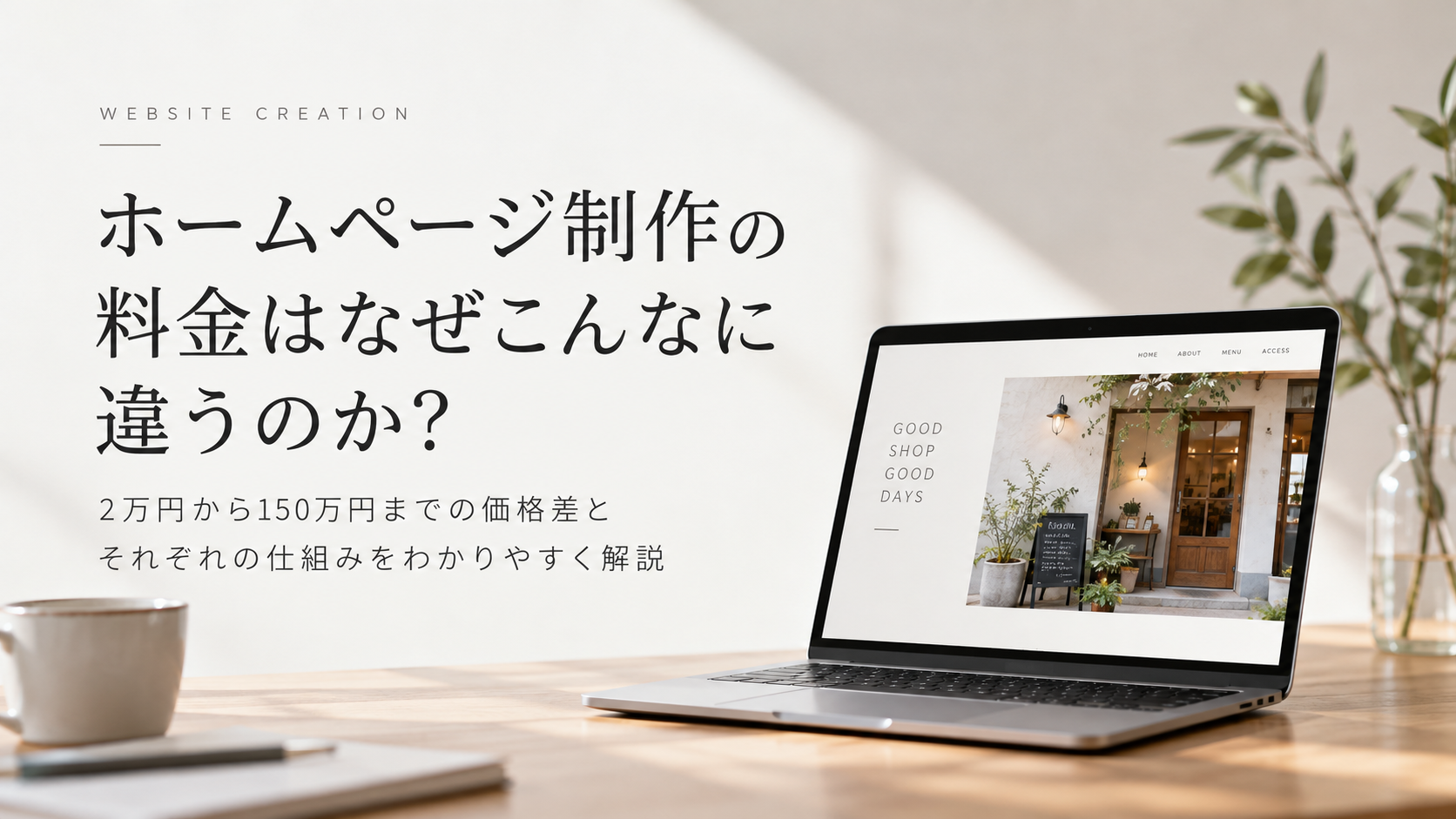 ホームページ制作、格安(2万円)と相場は何が違う?